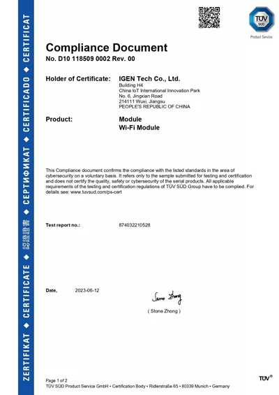 SOLARMAN Products Certified for Cybersecurity European Standards for Consumer IoT Devices SOLARMAN Products Certified for Cybersecurity European Standards for Consumer IoT Devices
